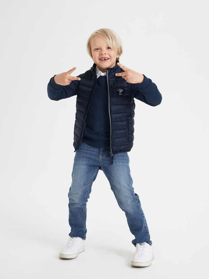 Vattert lettvektsvest ensfarget Vattert lettvektsvest ensfarget