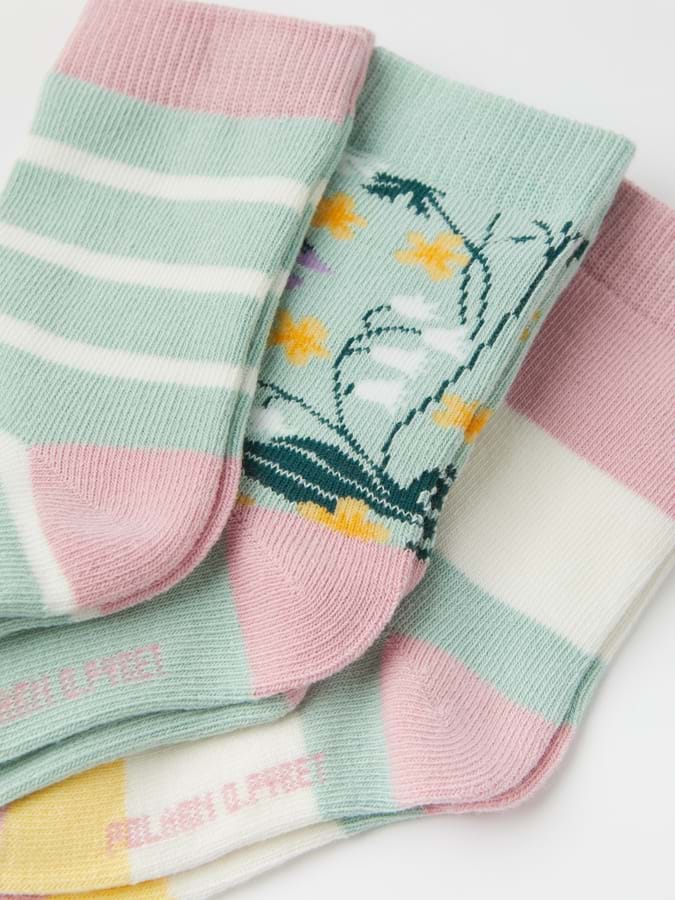 3-pakning sokker mønstrede