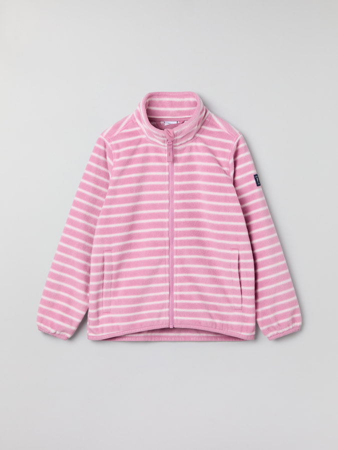 Fleecejakke med lommer stripet Fleecejakke med lommer stripet