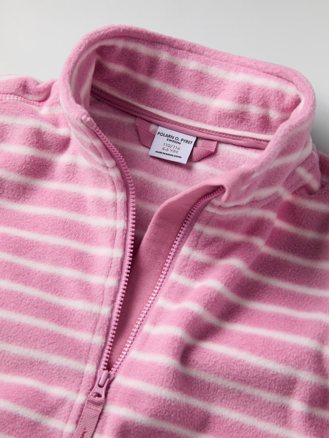 Fleecejakke med lommer stripet Fleecejakke med lommer stripet